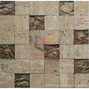 Natural Beige Travertine Mix Crystal Mosaic (CFS1061)